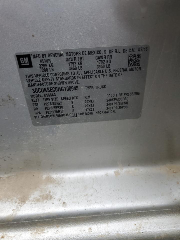 2017 Chevrolet Silverado K1500 Ltz VIN: 3GCUKSEC6HG100945 Lot: 81867305