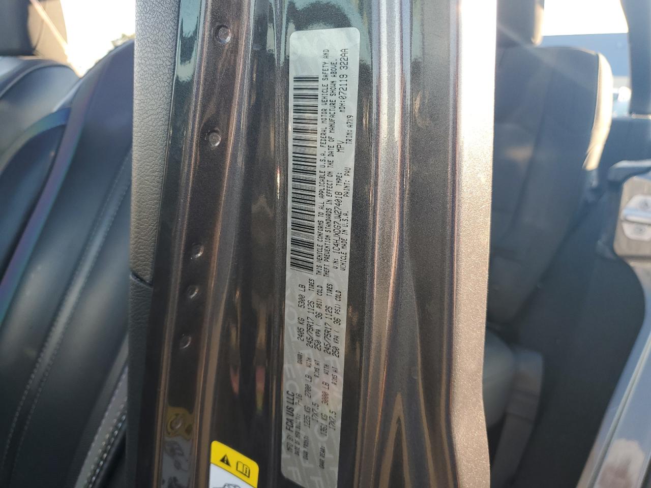 2018 Jeep Wrangler Unlimited Sport VIN: 1C4HJXDG7JW274018 Lot: 71178825