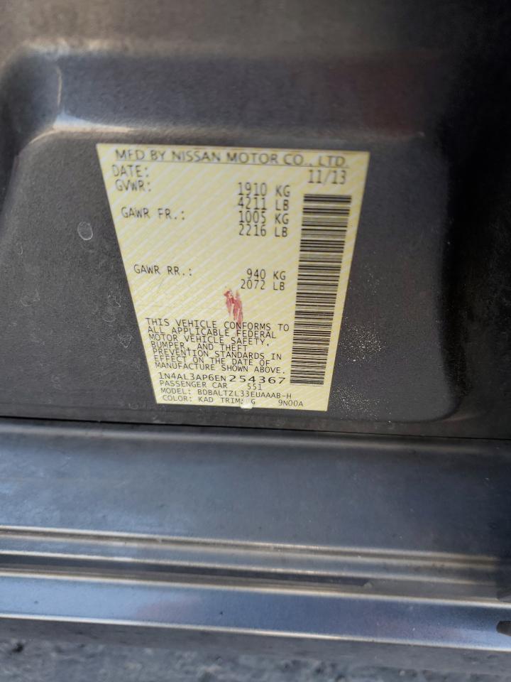 2014 Nissan Altima 2.5 VIN: 1N4AL3AP6EN254367 Lot: 80866675