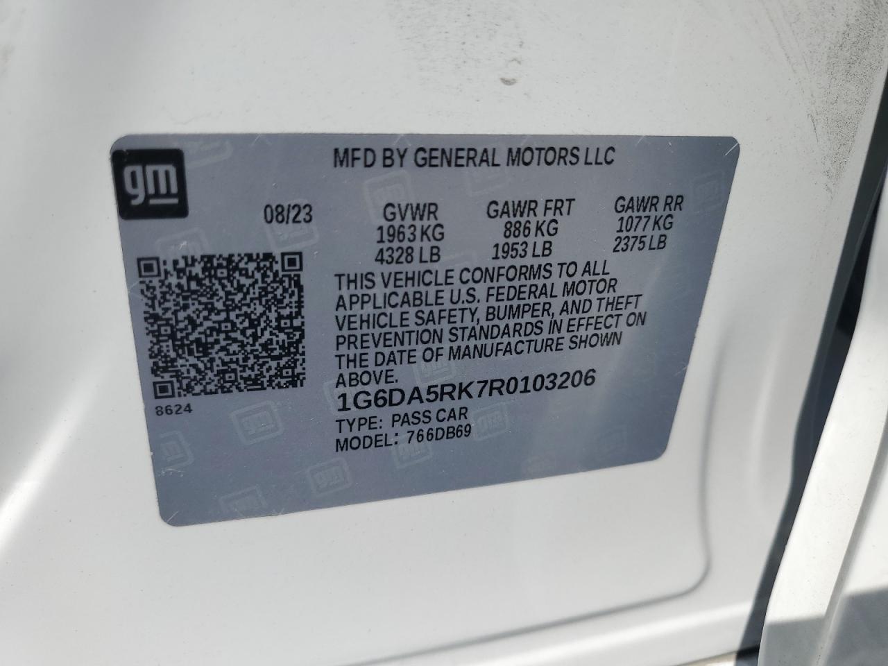 2024 Cadillac Ct4 Luxury VIN: 1G6DA5RK7R0103206 Lot: 71497225