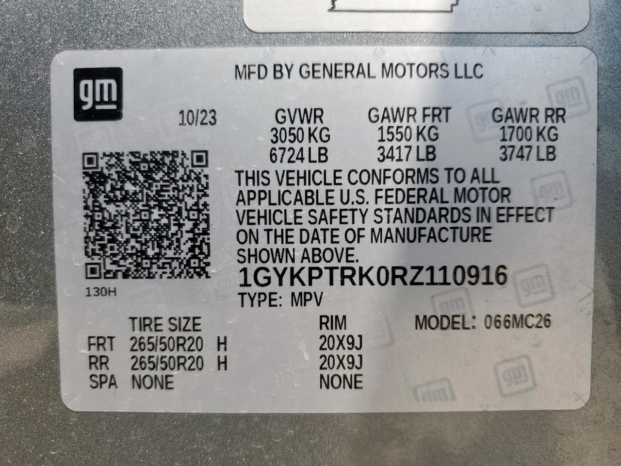 2024 Cadillac Lyriq Sport VIN: 1GYKPTRK0RZ110916 Lot: 71259825