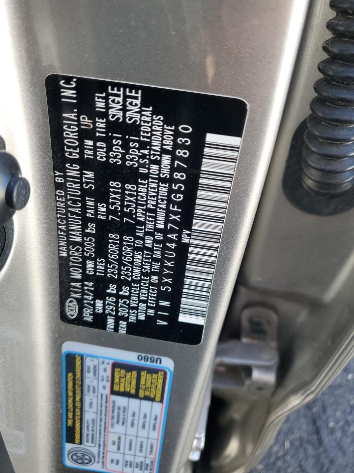 2015 Kia Sorento Ex VIN: 5XYKU4A7XFG587830 Lot: 80187665