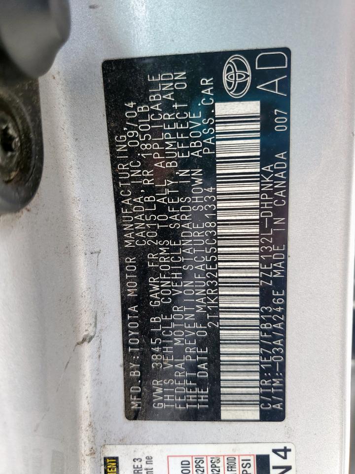 2005 Toyota Corolla Matrix Xr VIN: 2T1KR32E55C381334 Lot: 81726305