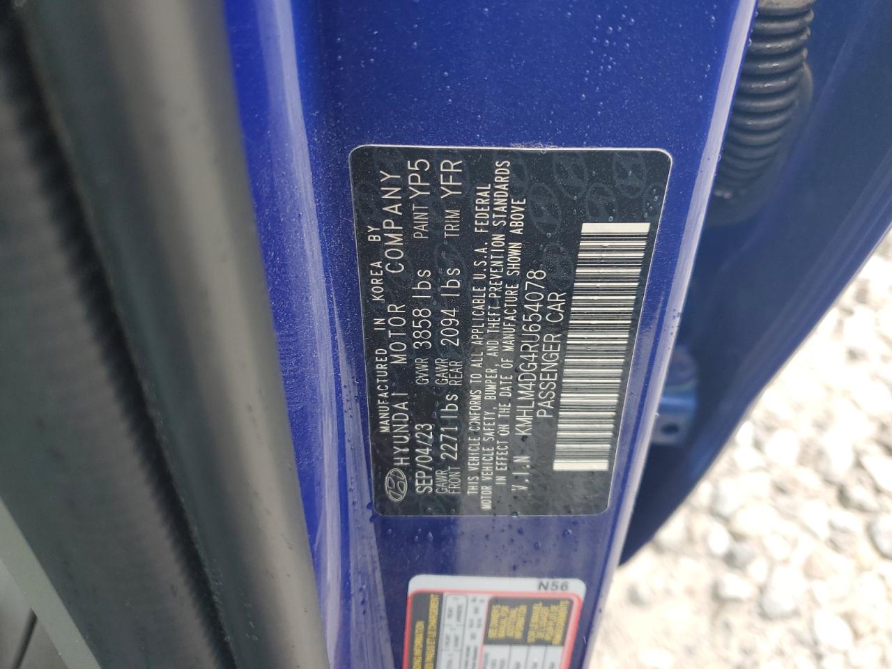 2024 Hyundai Elantra Sel VIN: KMHLM4DG4RU654078 Lot: 82029305