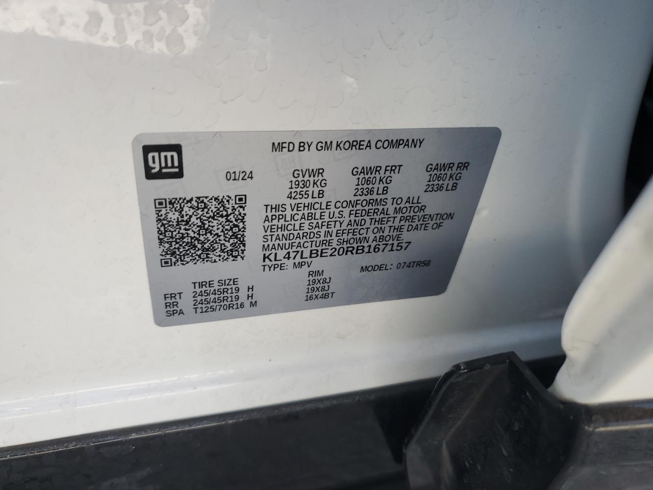 2024 Buick Envista Sport Touring VIN: KL47LBE20RB167157 Lot: 81195005