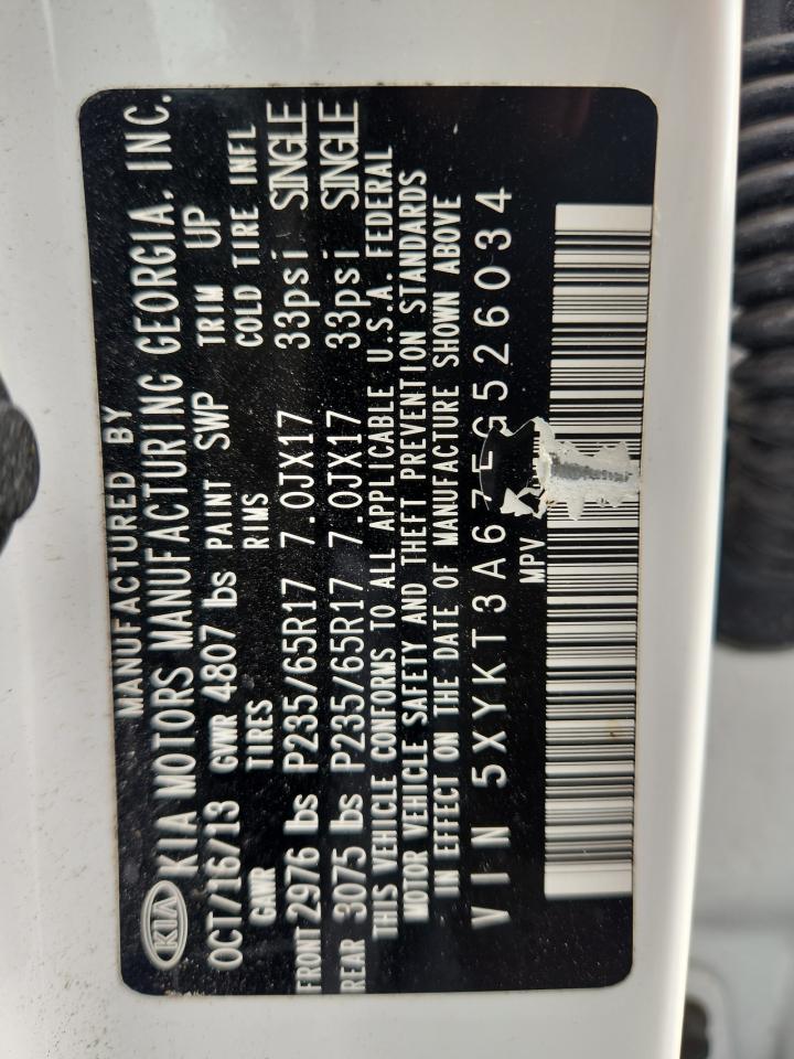 2014 Kia Sorento Lx VIN: 5XYKT3A67EG526034 Lot: 81460215