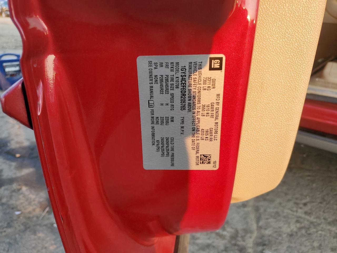 2013 Cadillac Escalade Premium VIN: 1GYS4CEF6DR205765 Lot: 71652045