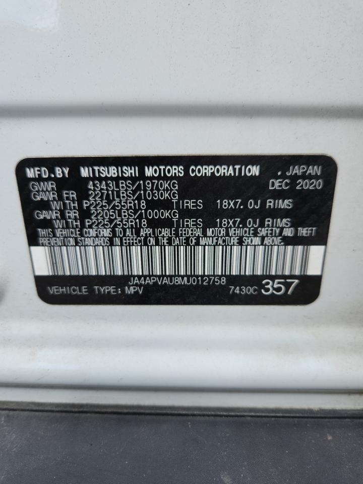 2021 Mitsubishi Outlander Sport Se VIN: JA4APVAU8MU012758 Lot: 81557535