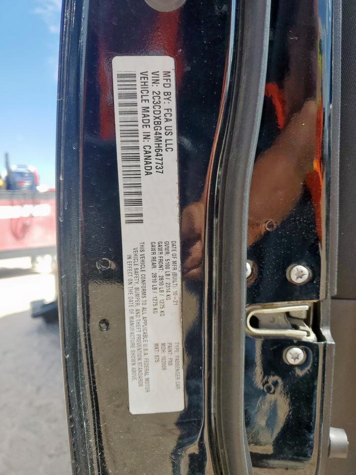 2021 Dodge Charger Sxt VIN: 2C3CDXBG4MH647737 Lot: 84022575