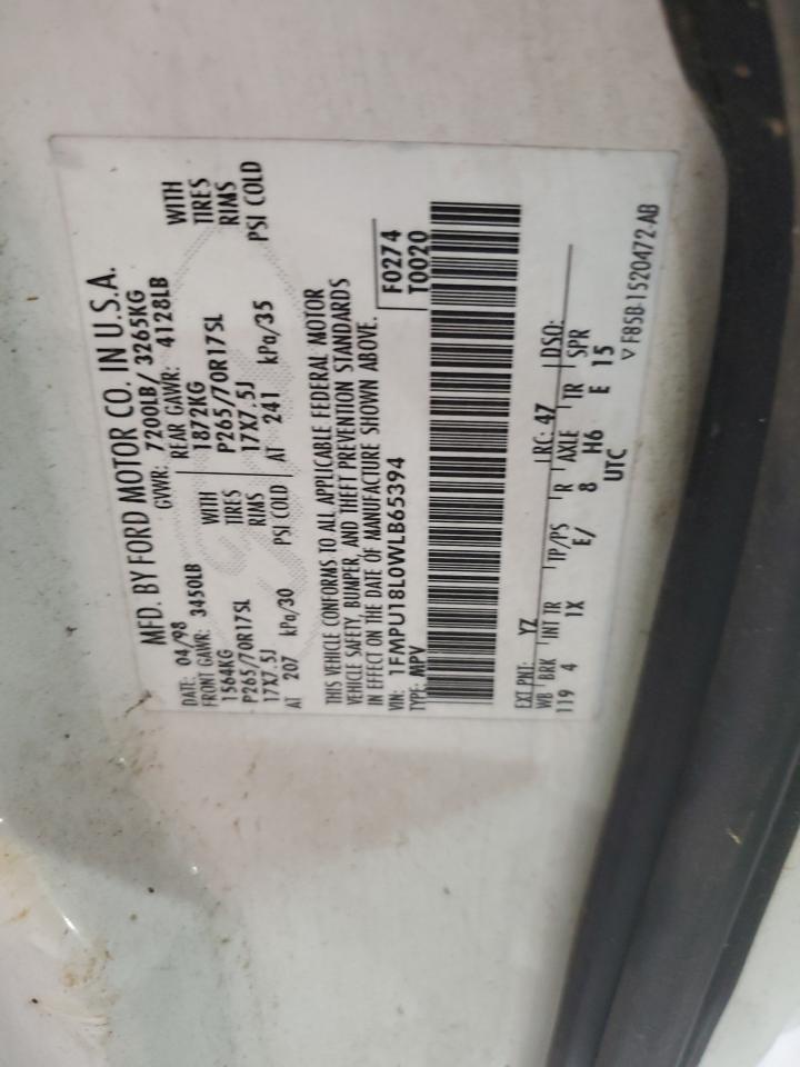 1998 Ford Expedition VIN: 1FMPU18L0WLB65394 Lot: 81615665