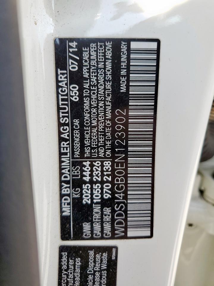 2014 Mercedes-Benz Cla 250 4Matic VIN: WDDSJ4GB0EN123902 Lot: 72034535