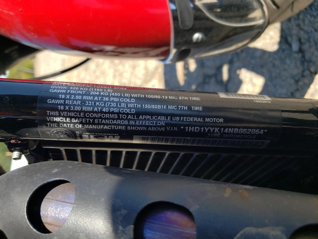 2022 Harley-Davidson Fxbbs VIN: 1HD1YYK14NB052064 Lot: 71766645