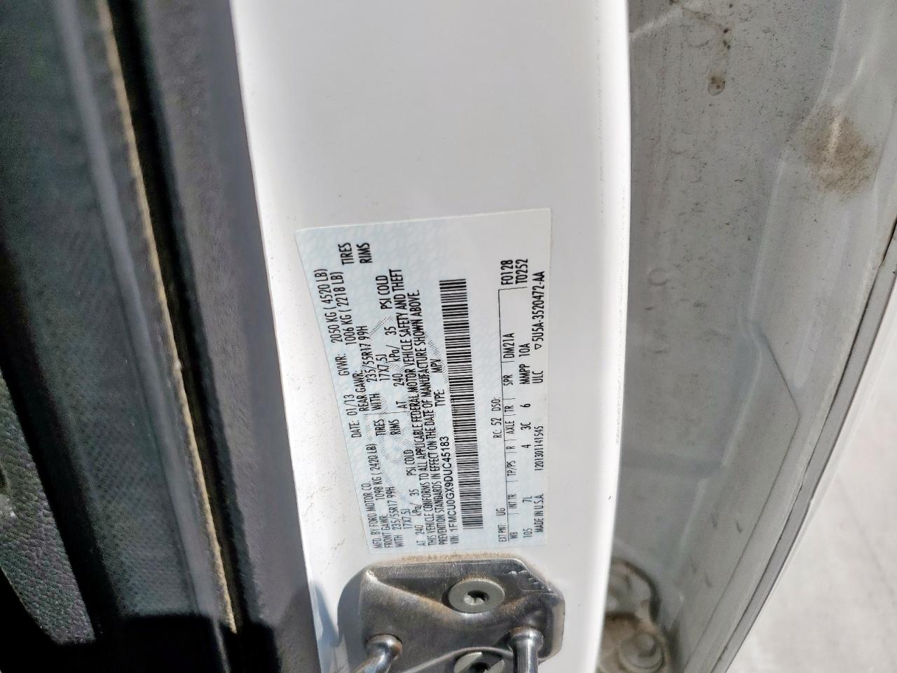 2013 Ford Escape Se VIN: 1FMCU0GX9DUC45183 Lot: 84828915