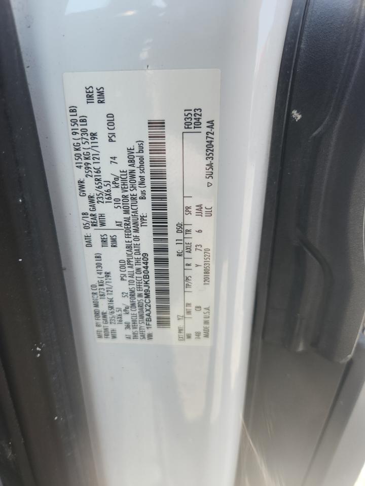 2018 Ford Transit T-350 VIN: 1FBAX2CM9JKB04409 Lot: 80720875