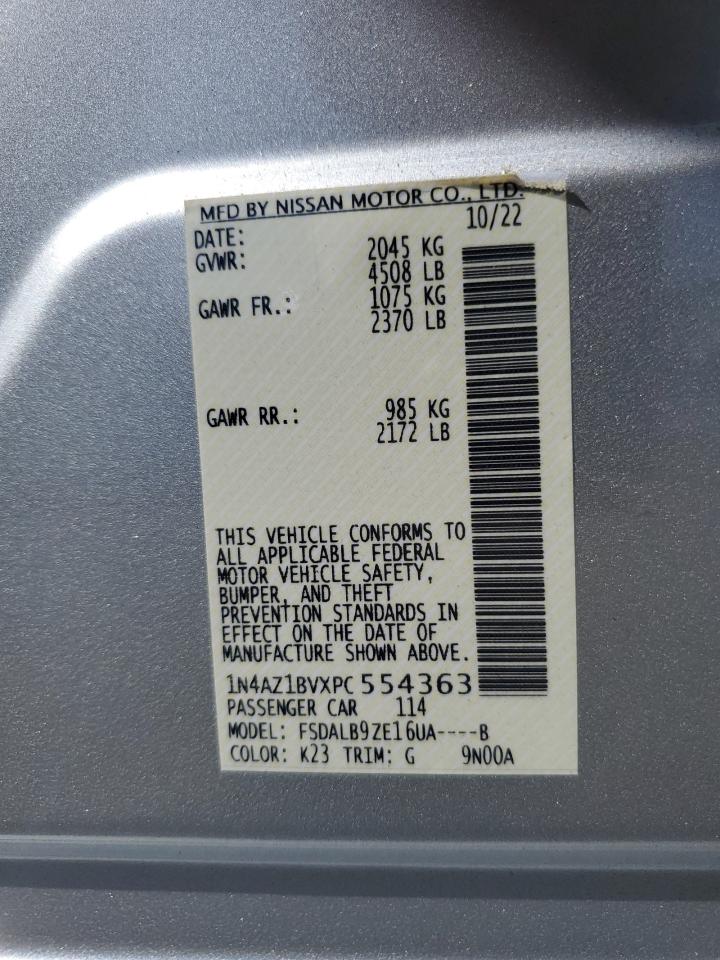 2023 Nissan Leaf S VIN: 1N4AZ1BVXPC554363 Lot: 83994745
