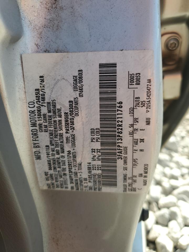 2002 Ford Escort VIN: 3FAFP13P82R211766 Lot: 83828435