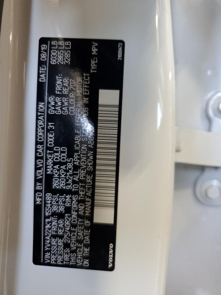 2020 Volvo Xc90 T6 Momentum VIN: YV4A221K1L1554489 Lot: 81284885