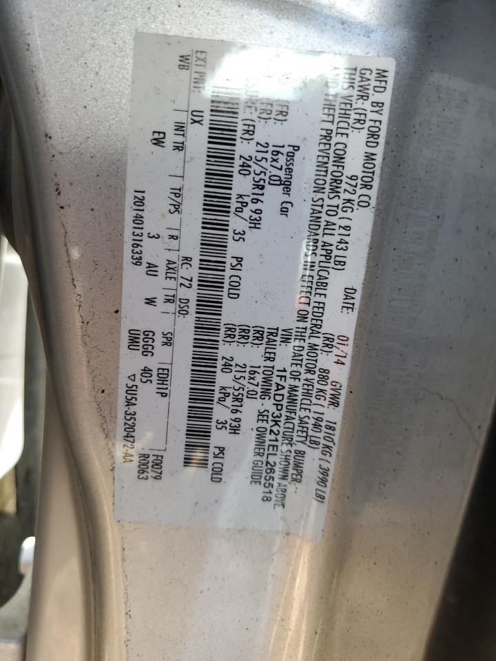 2014 Ford Focus Se VIN: 1FADP3K21EL265518 Lot: 81323915