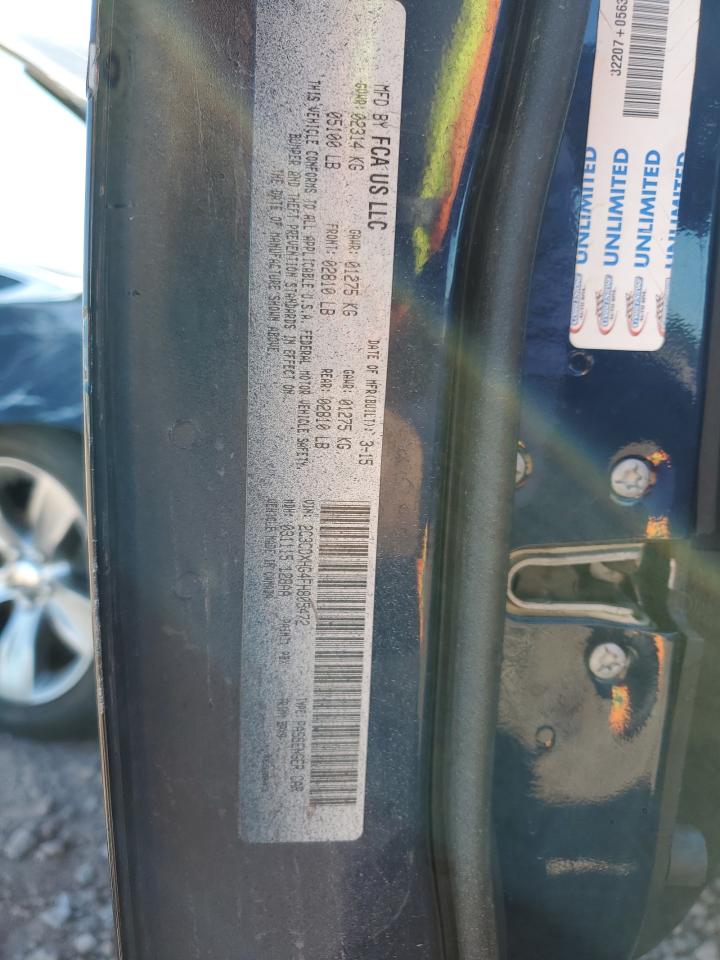 2015 Dodge Charger Sxt VIN: 2C3CDXHG4FH805472 Lot: 80951815