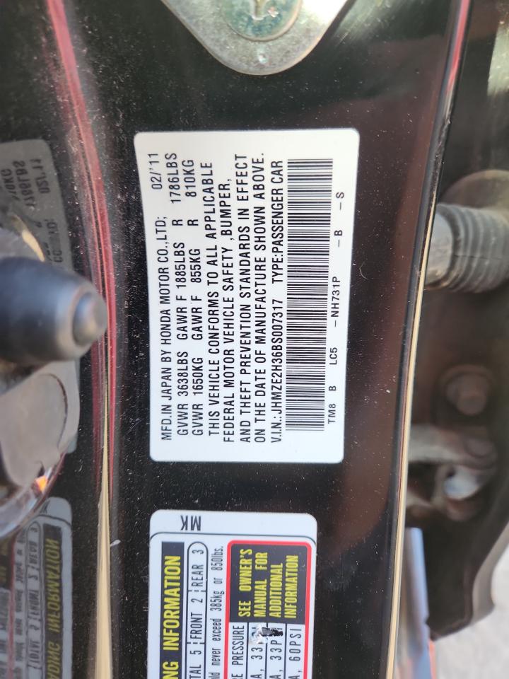 2011 Honda Insight VIN: JHMZE2H36BS007317 Lot: 83981355