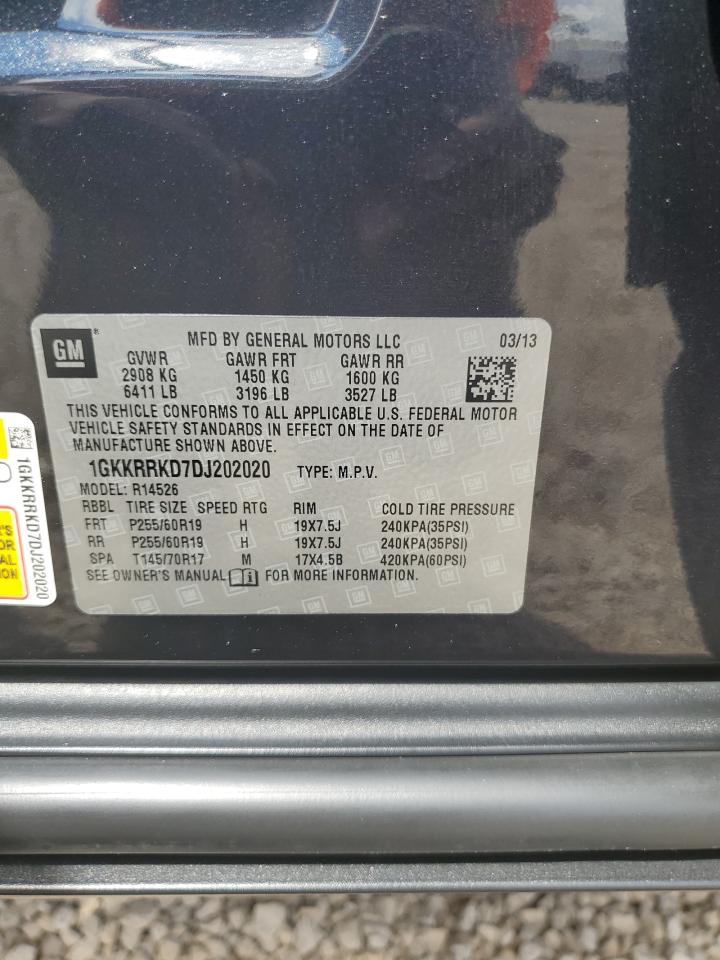 2013 GMC Acadia Slt-1 VIN: 1GKKRRKD7DJ202020 Lot: 81226525