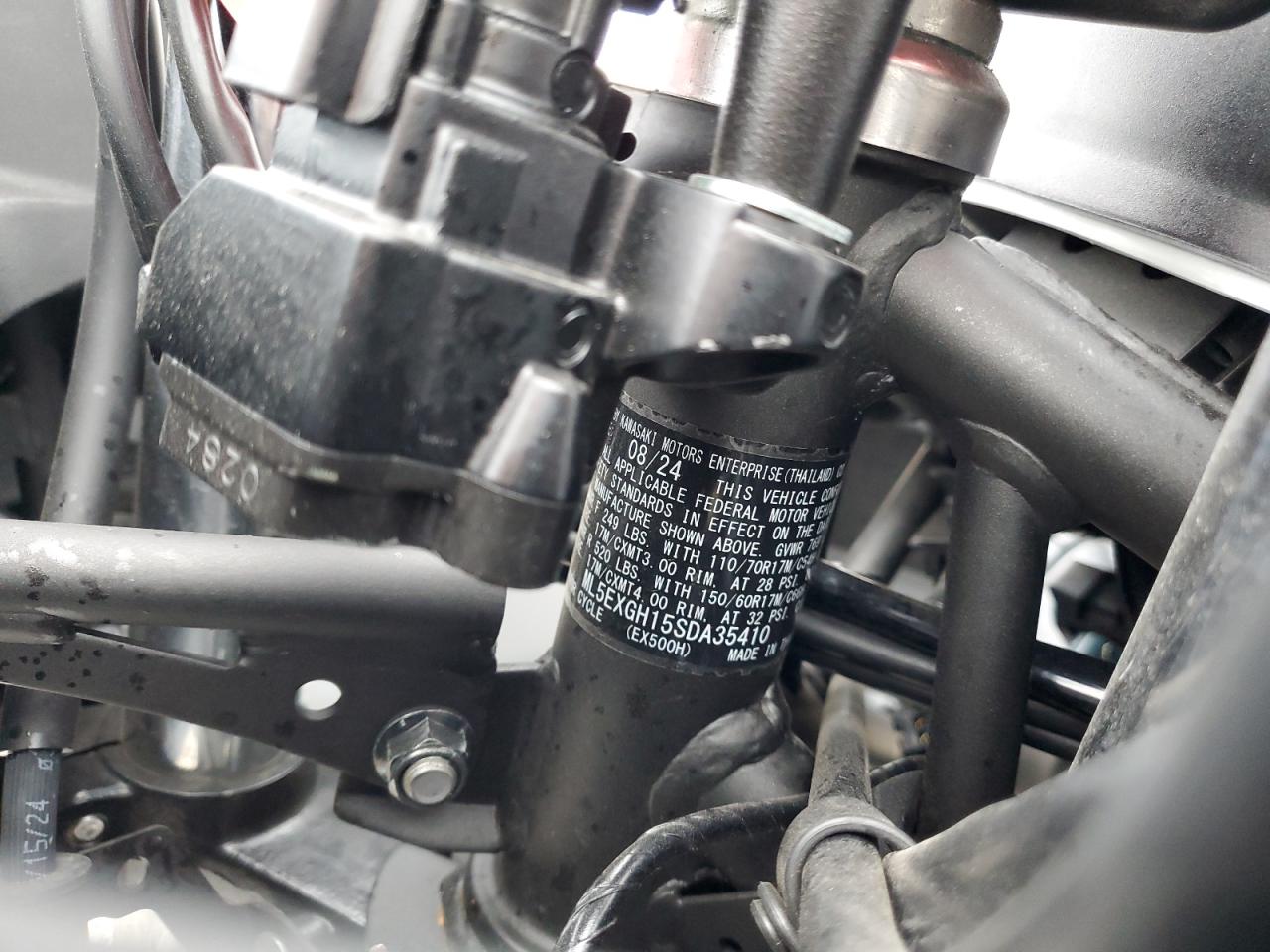 2025 Kawasaki Ex500 H VIN: ML5EXGH15SDA35410 Lot: 82040415