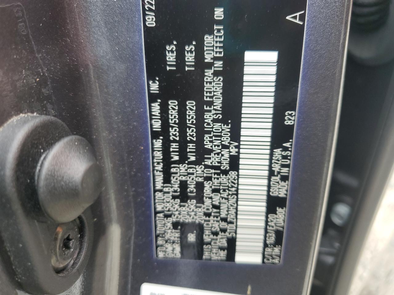 2022 Toyota Highlander Xse VIN: 5TDLZRAH2NS142298 Lot: 81180595