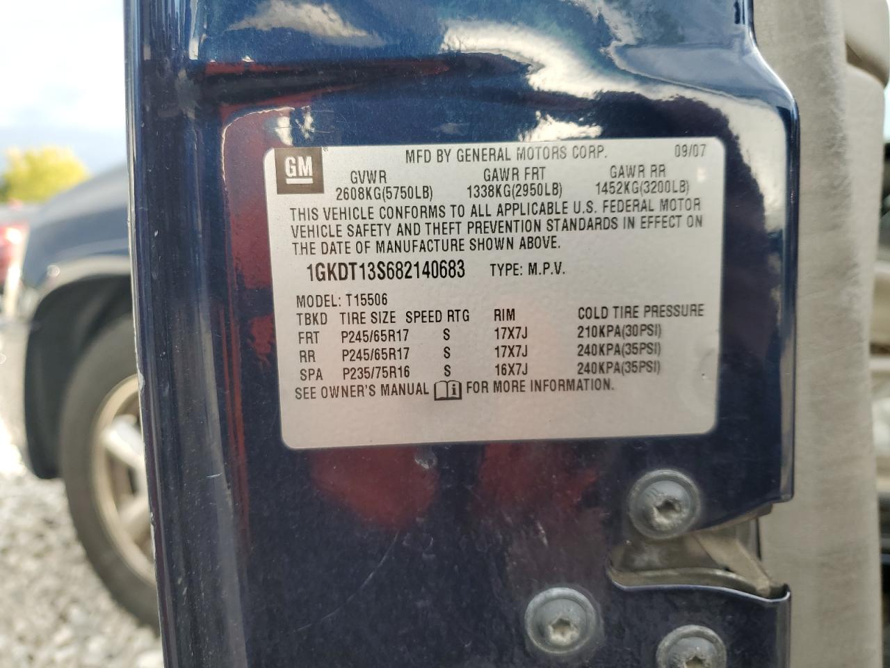 2008 GMC Envoy VIN: 1GKDT13S682140683 Lot: 70015505