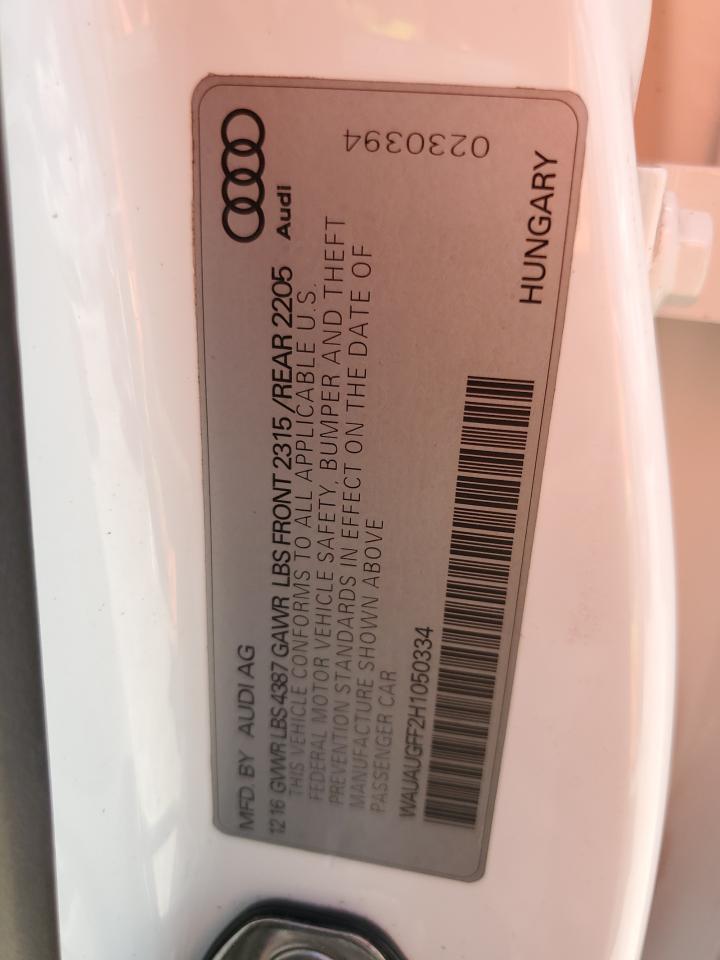 2017 Audi A3 Premium VIN: WAUAUGFF2H1050334 Lot: 81576445