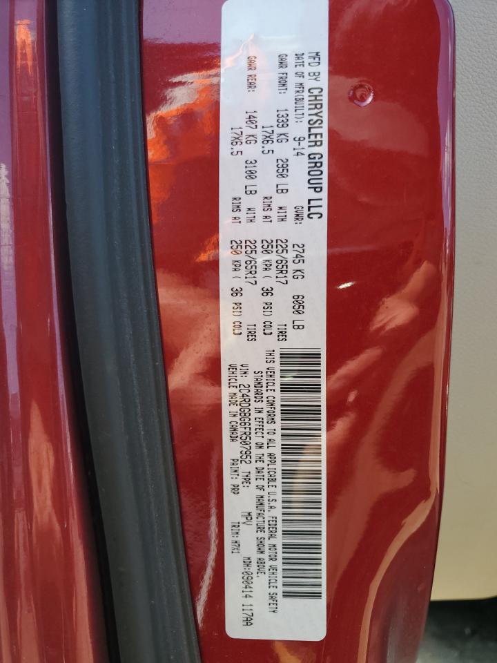 2015 Dodge Grand Caravan Se VIN: 2C4RDGBG6FR507952 Lot: 80823095