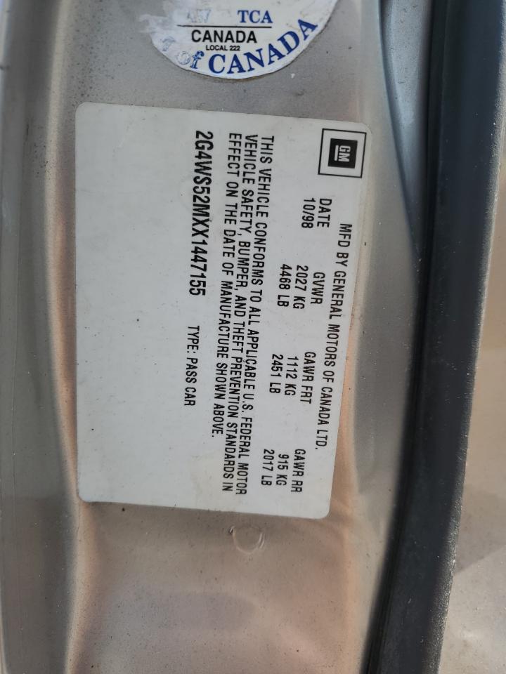 1999 Buick Century Custom VIN: 2G4WS52MXX1447155 Lot: 80823825