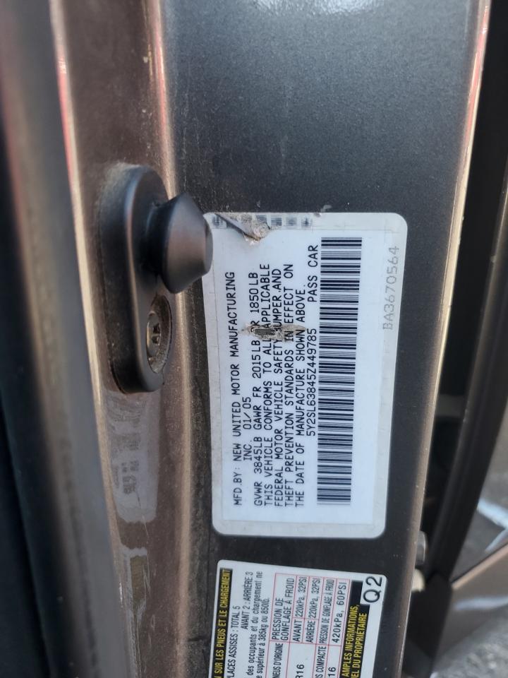 2005 Pontiac Vibe VIN: 5Y2SL63845Z449785 Lot: 81809155