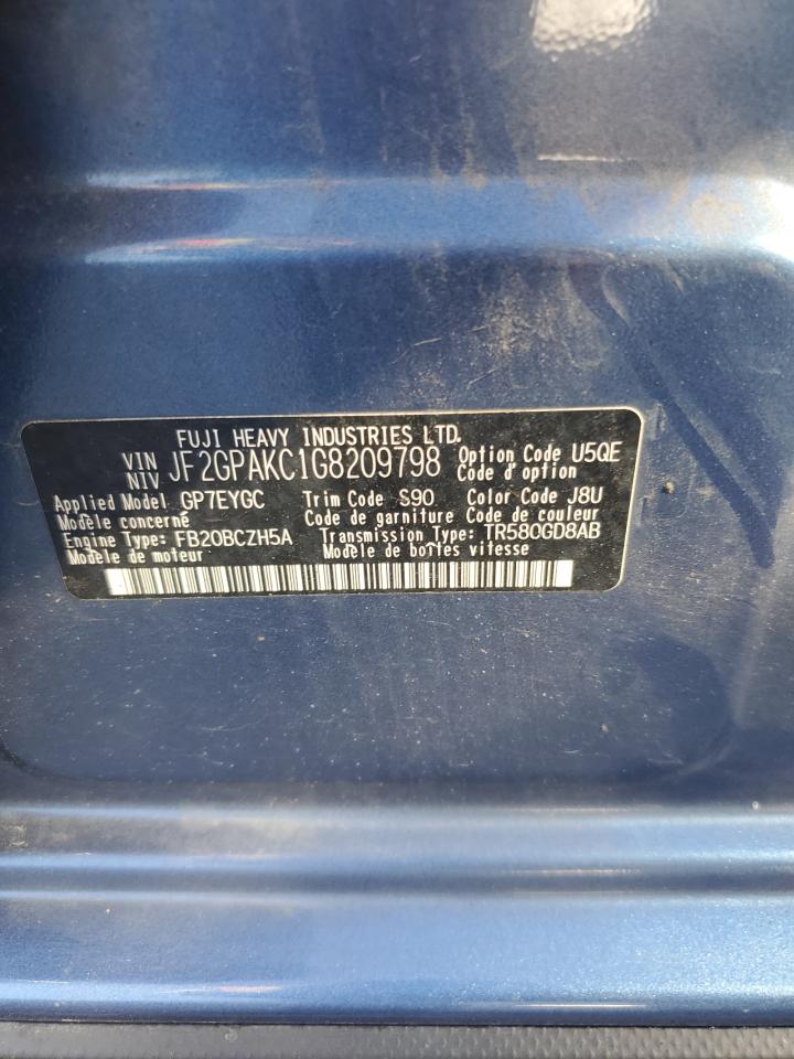 2016 Subaru Crosstrek Limited VIN: JF2GPAKC1G8209798 Lot: 81046485