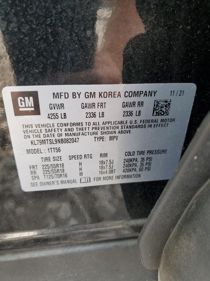 2022 Chevrolet Trailblazer Rs VIN: KL79MTSL9NB082047 Lot: 81191825