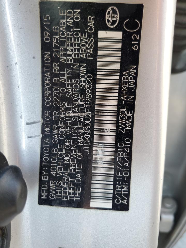 2015 Toyota Prius VIN: JTDKN3DU2F1989320 Lot: 81854855