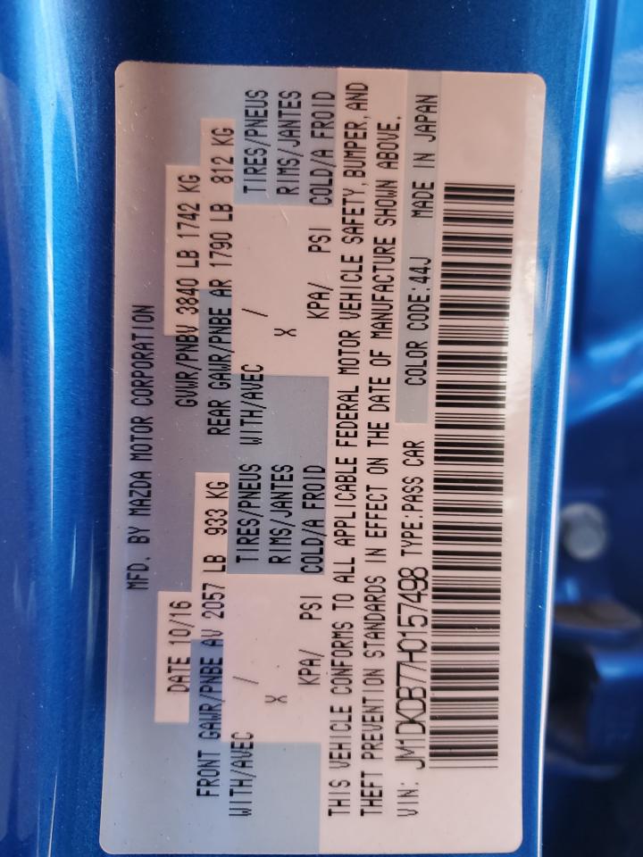 2017 Mazda Cx-3 Sport VIN: JM1DKDB77H0157498 Lot: 80318705