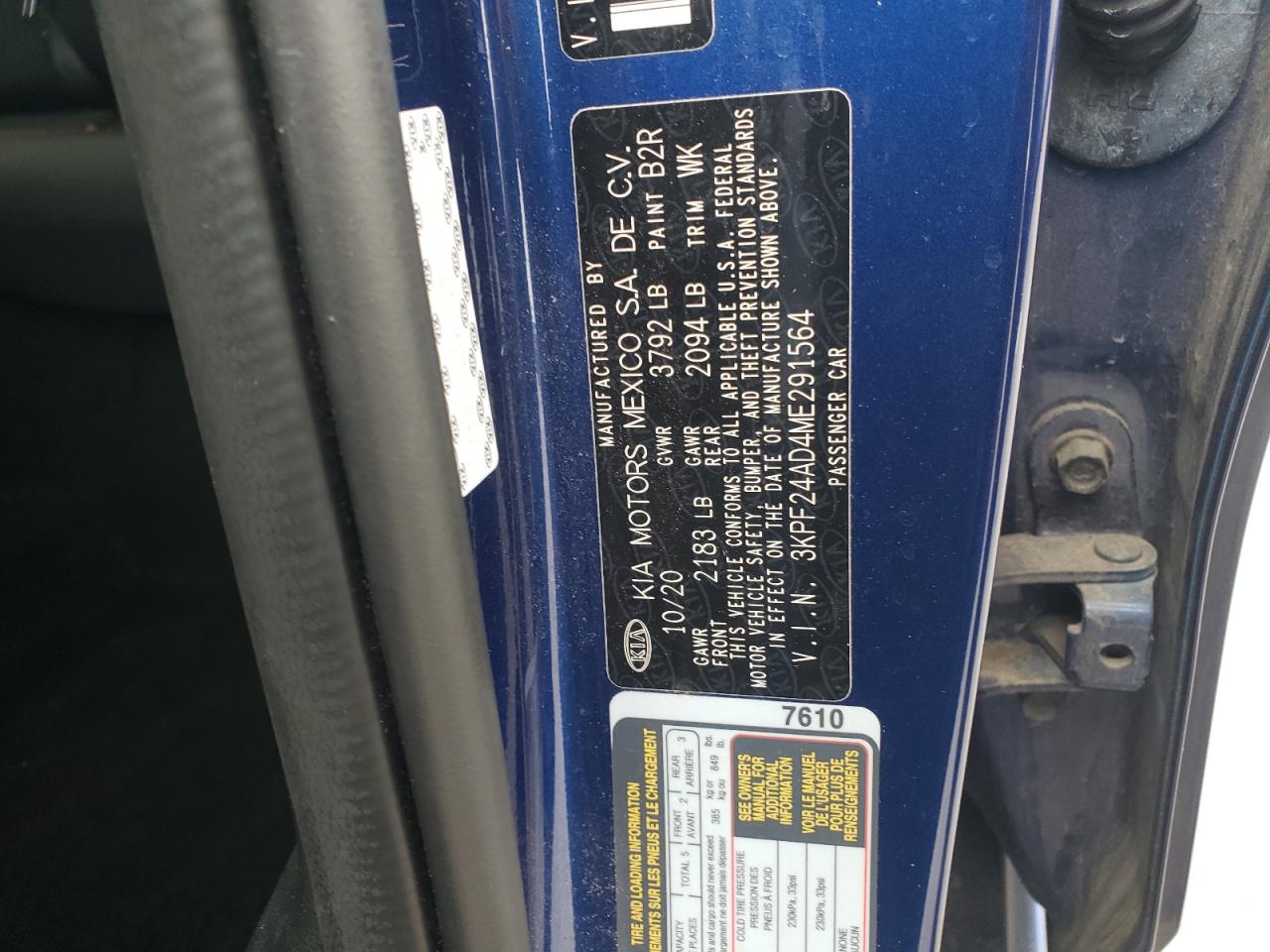 2021 Kia Forte Fe VIN: 3KPF24AD4ME291564 Lot: 82091305