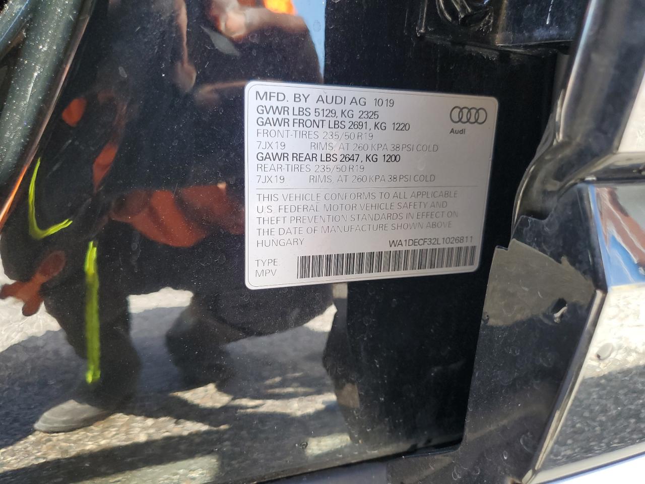 2020 Audi Q3 Premium S Line VIN: WA1DECF32L1026811 Lot: 69787155