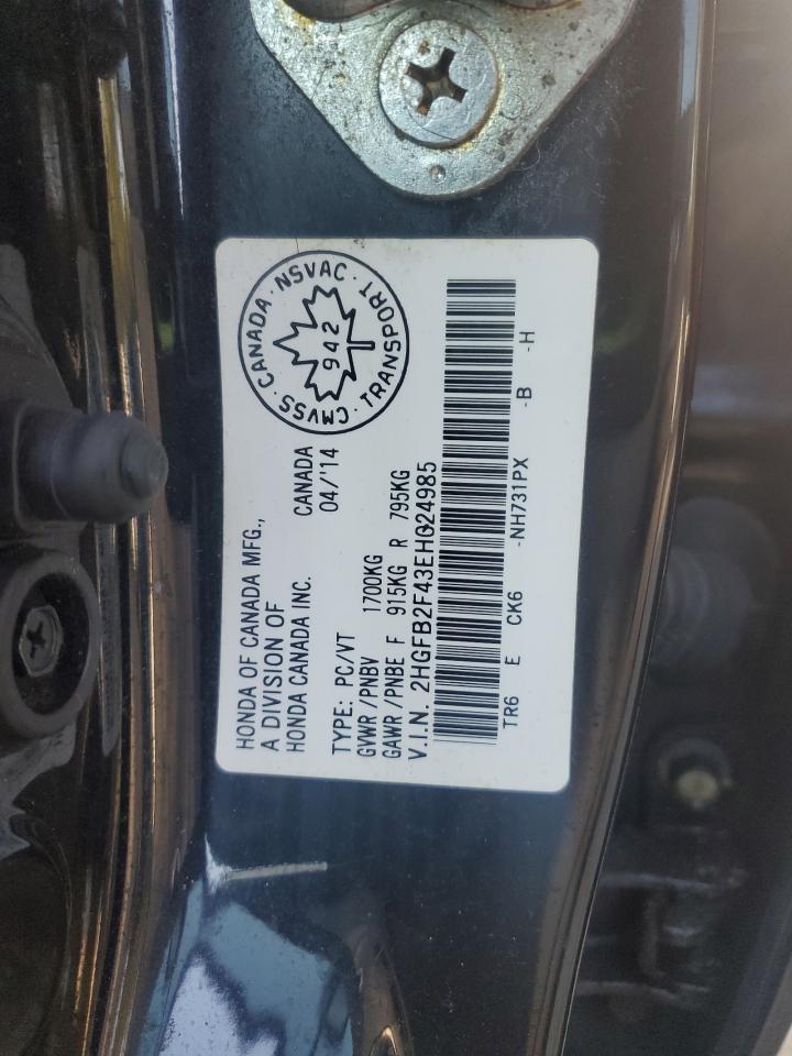 2014 Honda Civic Lx VIN: 2HGFB2F43EH024985 Lot: 81407775