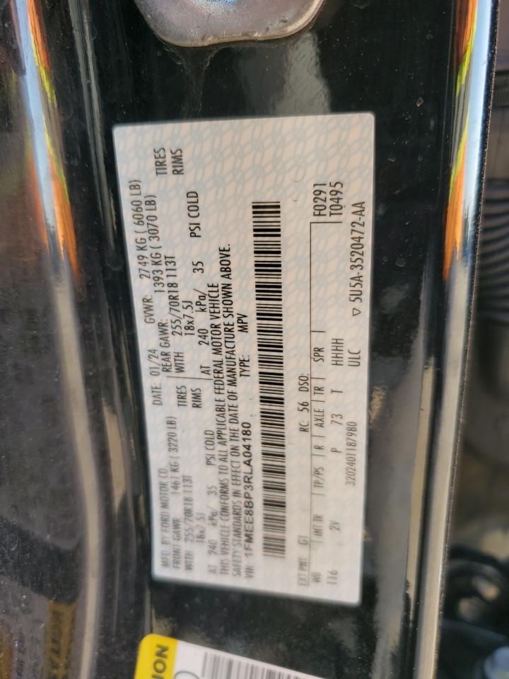 2024 Ford Bronco Outer Banks VIN: 1FMEE8BP3RLA04180 Lot: 71631395