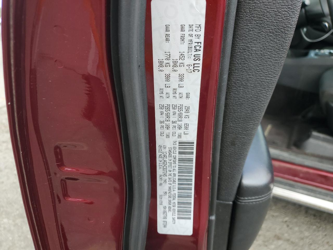 2017 Dodge Durango Sxt VIN: 1C4RDJAG2HC937245 Lot: 71676175