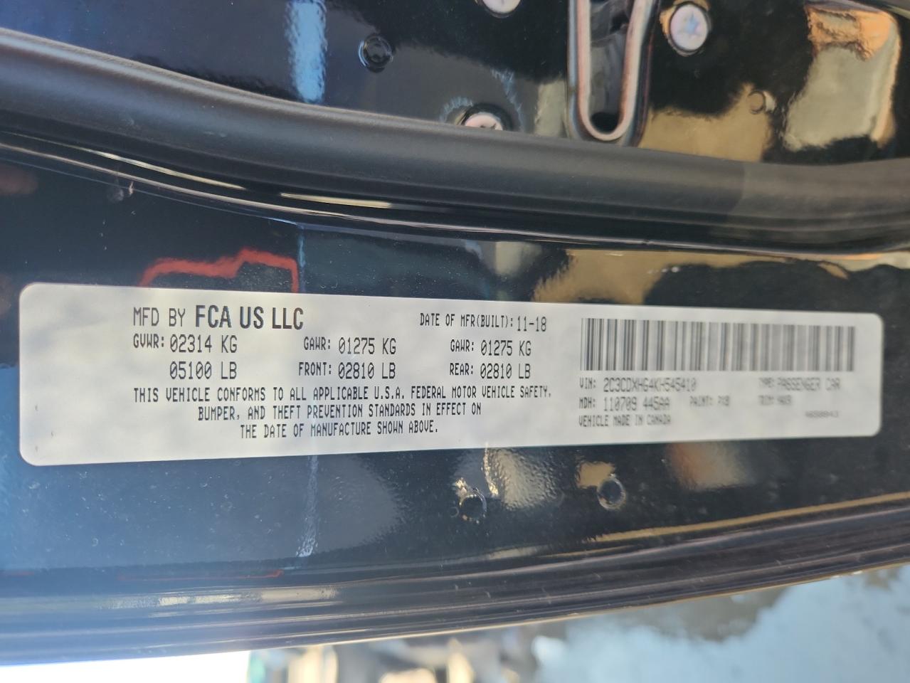 2019 Dodge Charger Gt VIN: 2C3CDXHG4KH545410 Lot: 81499485