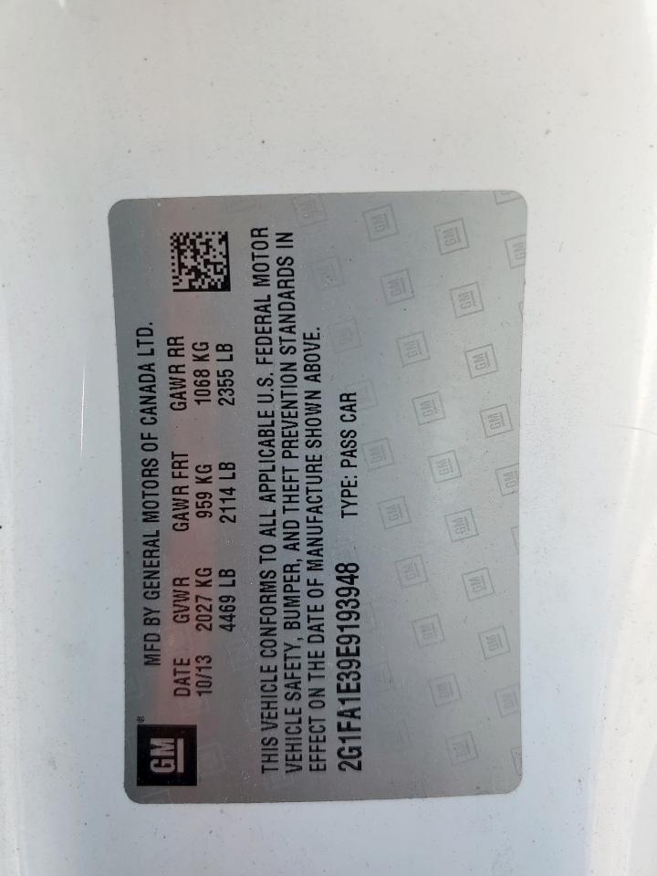 2014 Chevrolet Camaro Ls VIN: 2G1FA1E39E9193948 Lot: 81271315