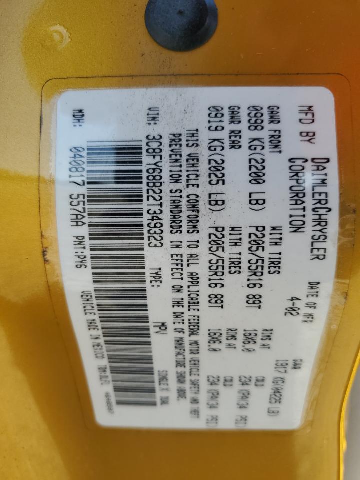 2002 Chrysler Pt Cruiser Limited VIN: 3C8FY68B22T349323 Lot: 83856285