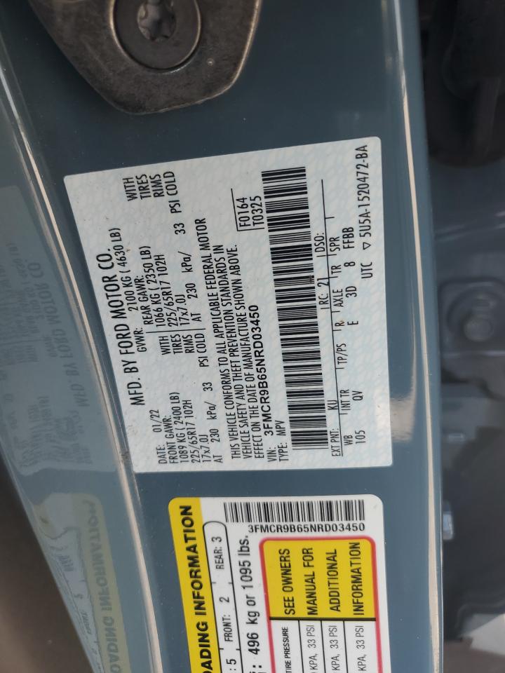 2022 Ford Bronco Sport Big Bend VIN: 3FMCR9B65NRD03450 Lot: 80939975