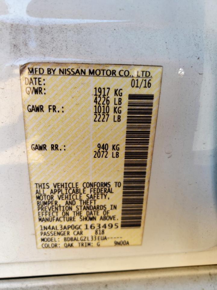 2016 Nissan Altima 2.5 VIN: 1N4AL3AP0GC163495 Lot: 84620705