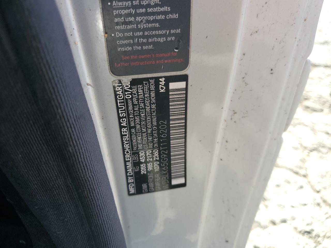 2002 Mercedes-Benz Clk 320 VIN: WDBLK65G92T116202 Lot: 84285605