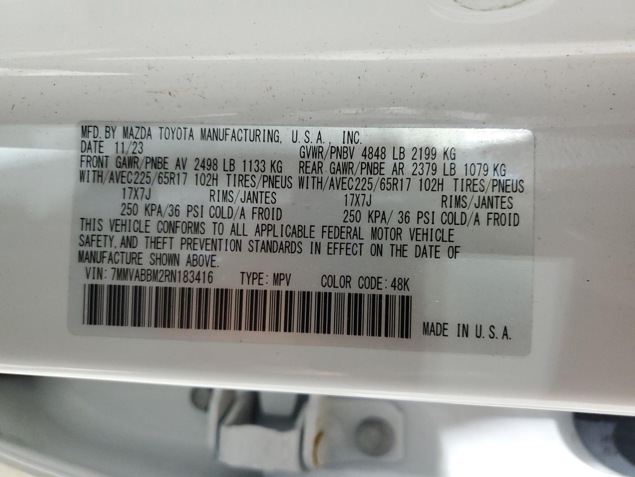 2024 Mazda Cx-50 Preferred VIN: 7MMVABBM2RN183416 Lot: 84586855