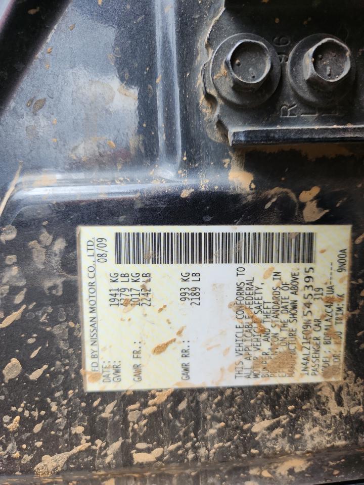 2009 Nissan Altima 2.5 VIN: 1N4AL21E09N545395 Lot: 80708655