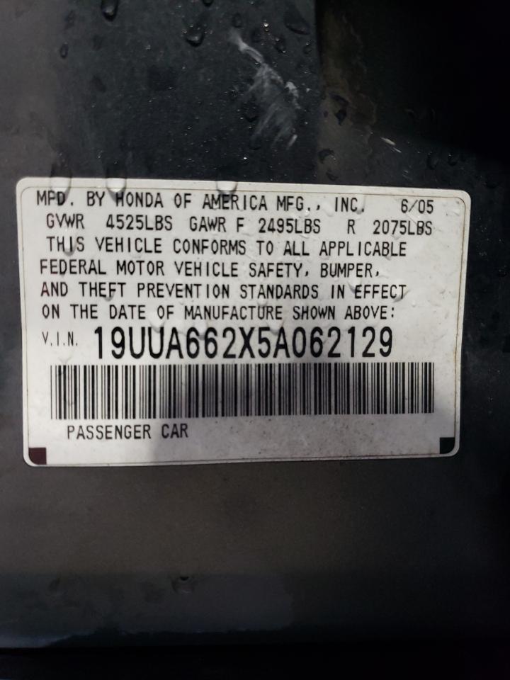2005 Acura Tl VIN: 19UUA662X5A062129 Lot: 83938745